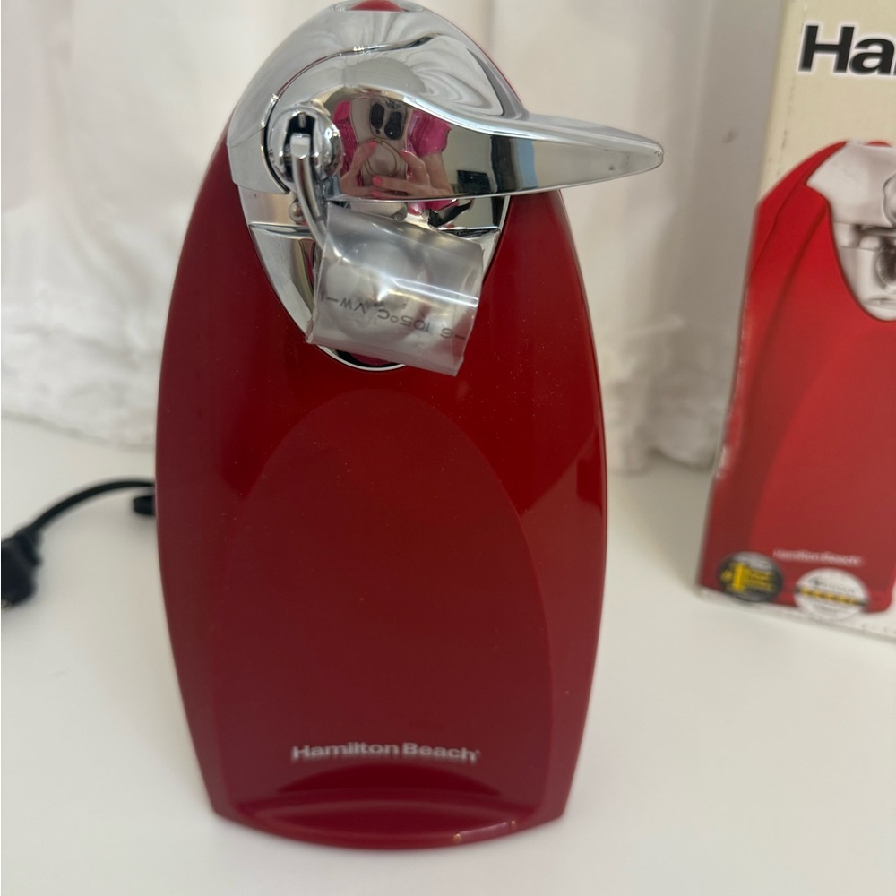 Hamilton Beach Red and Silver Electric Can Opener